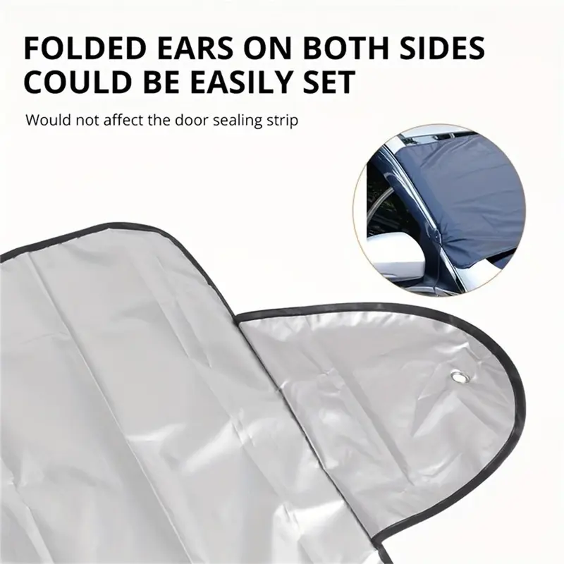 Car Windshield Cover, Anti-UV Snowproof Full Protection Double Sided Windscreen Cover, Sun Snow Ice Universal Shields 4
