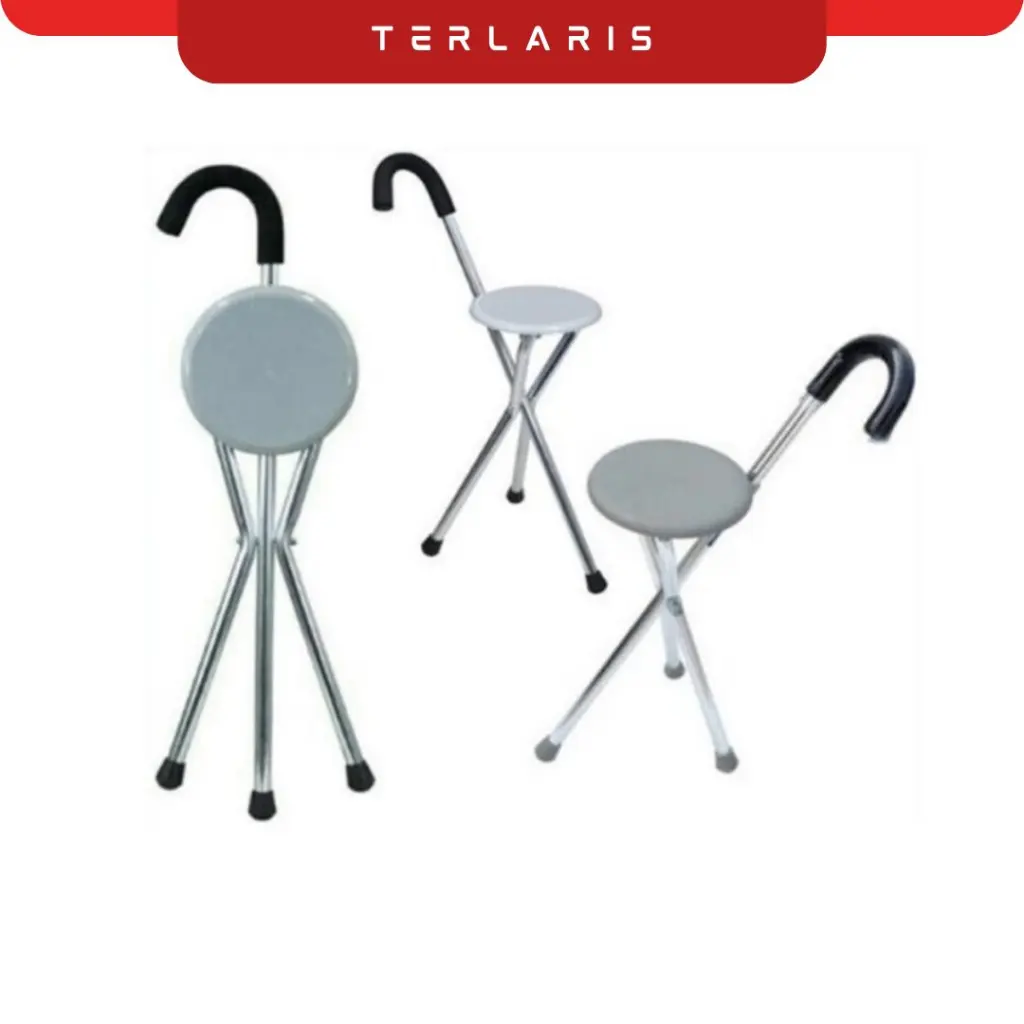 COD RH122 Tongkat Kursi Lipat 2 In 1 STAINLESS Tongkat Duduk Kursi Duduk Lipat Lansia