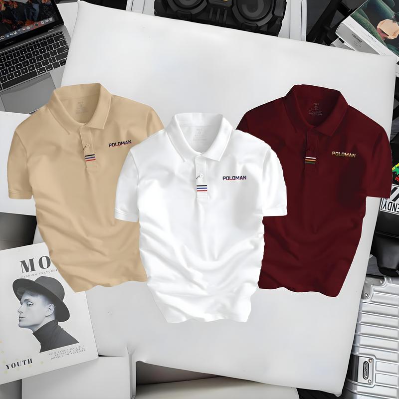 COMBO 3 ÁO Áo Thun Polo Nam Nữ Poloman 06 Chất Liệu CVC Cá Sấu Thoáng Mát Phong Cách Trẻ Trung Thanh Lịch Có Bigsize 110kg Cỏ Giản