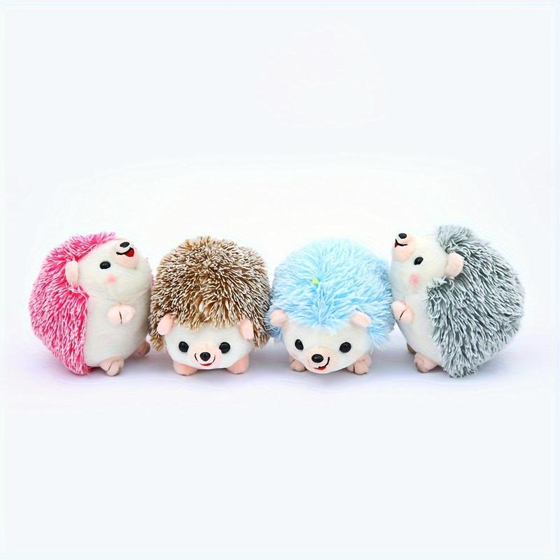 Random Color Cartoon Hedgehog Shaped Plush Toy, 1 Count Small Cute Interactive Toy Gifts for Pets 2