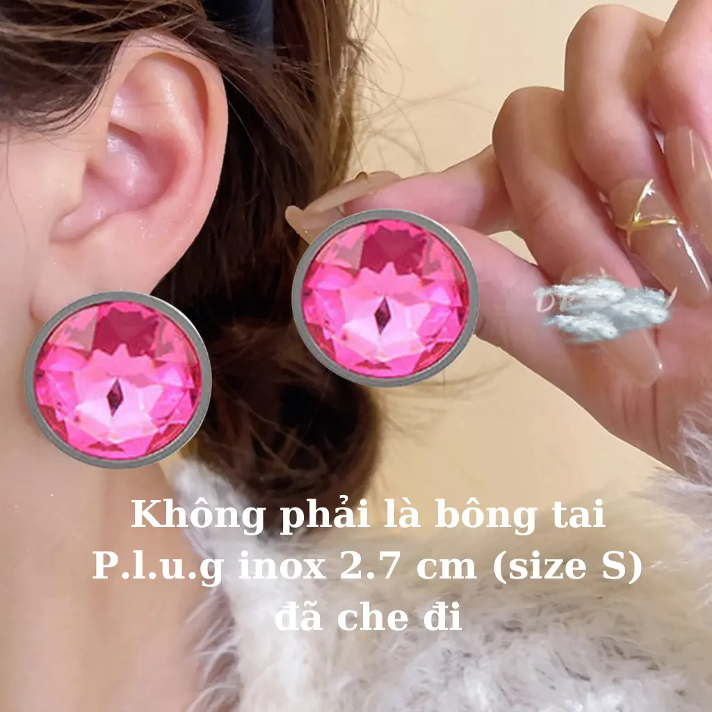 Bông tai hạt đá siêu to phong cách sang chảnh