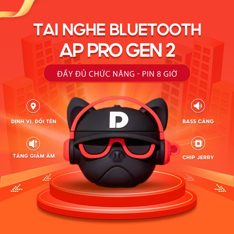 [ Gen 2 Pin 8H ] Tai Nghe Bluetooth Pro Gen 2 | Đầy Đủ Chức Năng Đổi Tên, Định vị, Xuyên Âm | Pin 6H | Kết Nối Bluetooth Mượt Mà, Nghe nhạc bass căng , Nhét tai thoải mái Earphone