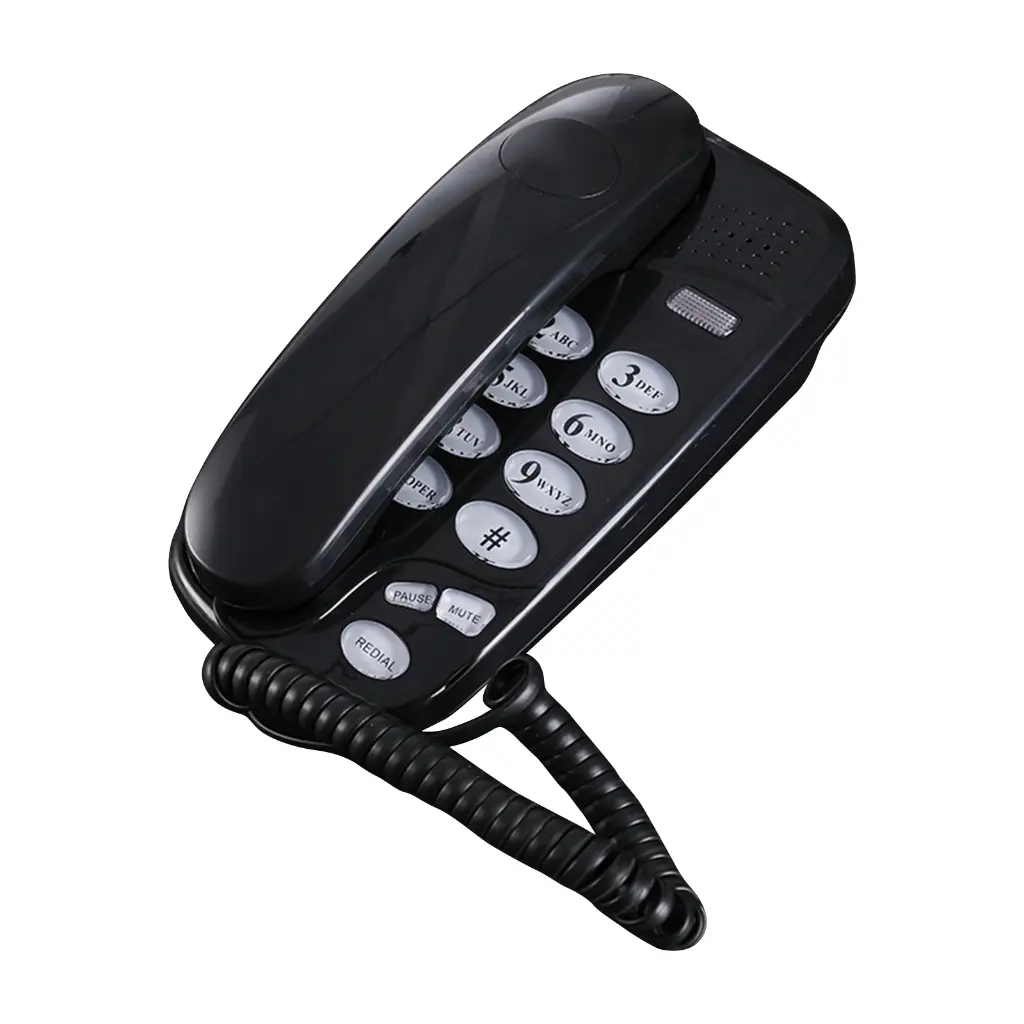 Telefon Lekap di Dinding, Telefon Desktop Talian Tetap, dengan Lampu Panggilan, Fungsi Bisu, Jeda, dan Dail Semula, Bunyi Jelas