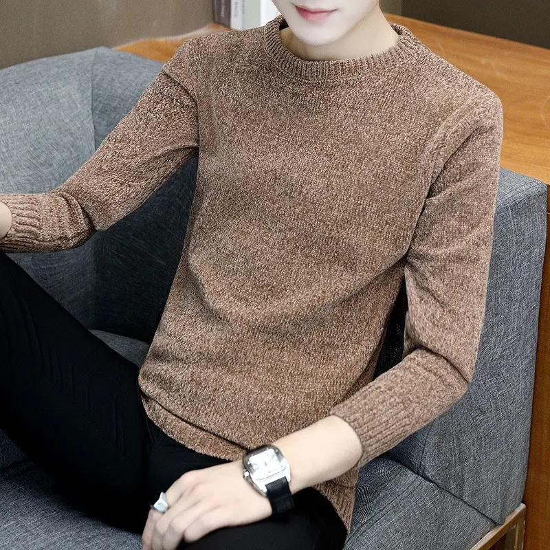 Áo len nhung nam dài tay cổ tròn cao cấp có 4 màu lựa chọn Cổ tròn Menswear Shirt 0