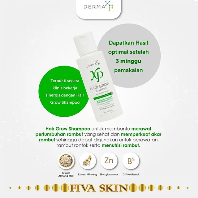 DERMA XP HAIR GROW Shampoo, SAMPO RAMBUT Rontok, SAMPO PENGUAT AKAR RAMBUT 100ML Perawatan Haircare