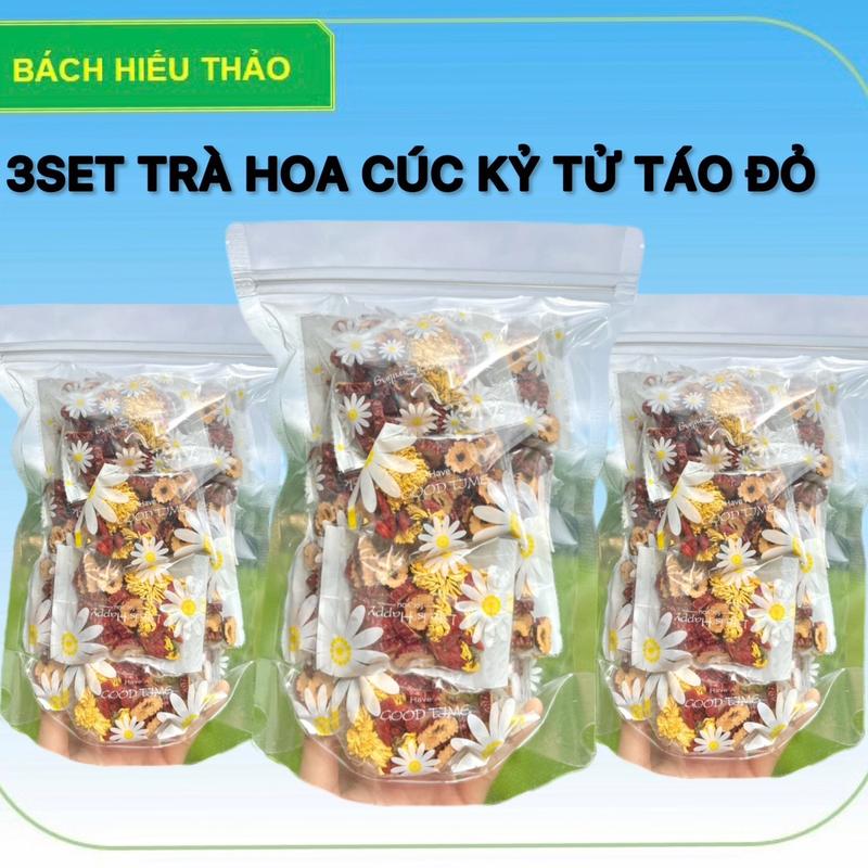Combo 60 Gói Trà Hoa Cúc Kỷ Tử Táo Đỏ Bách Hiếu Thảo Thanh Nhiệt An Thần Nước Trà Tea Chè Chua khô traho