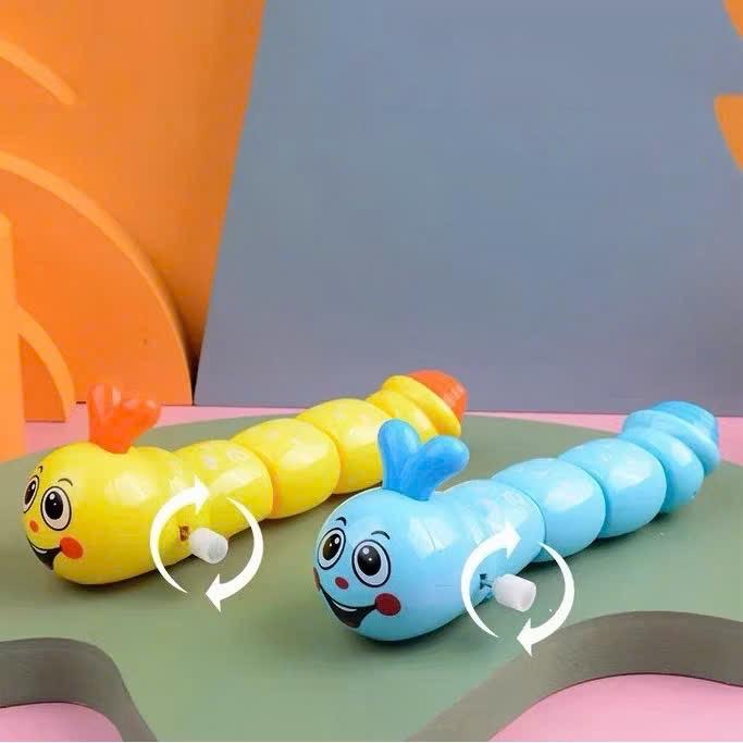 ￼Đồ Chơi Mô Hình Con Sâu Chạy Dây Cót - Sâu Vặn Cót Chạy Đà Lắc Đuôi 6