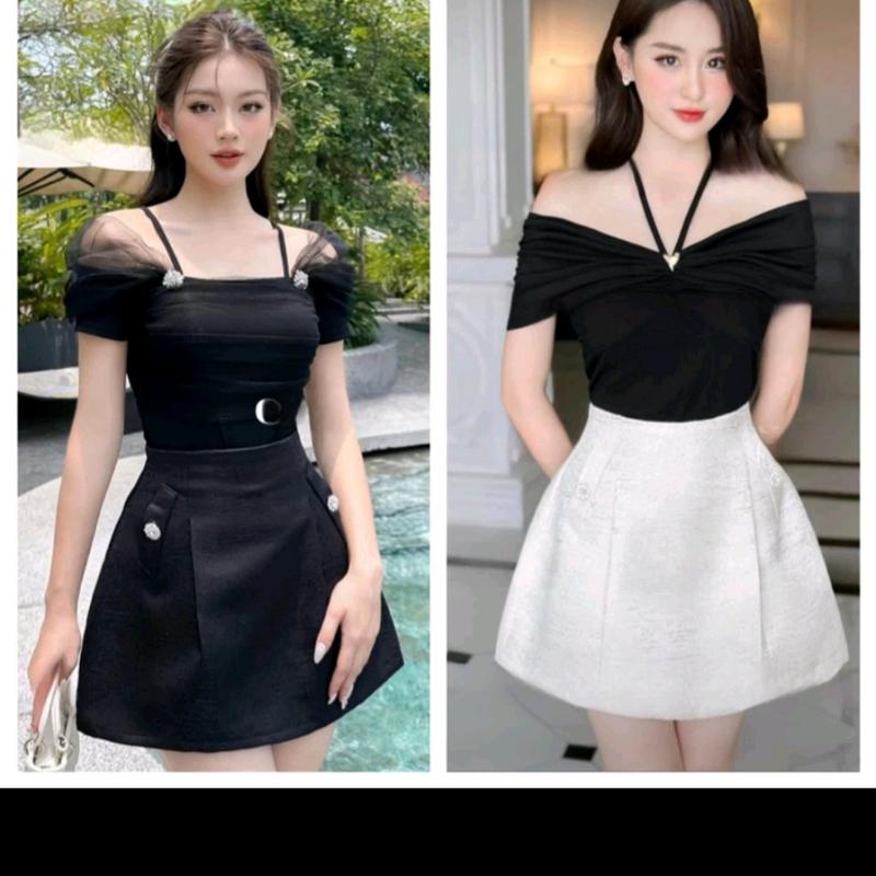 Chân Váy Tafta by Sorella Closet Dáng Xòe Có Nắp Túi Giả Đính Hoa Đá Chất Liệu Tafta Ánh Nhũ Xinh Xắn, Chân Váy Mặc Đi Làm, Đi Chơi 0