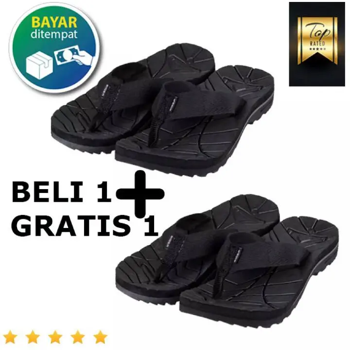 PROMO MURAH !! Sandal pria jepit eger - beli 1 gratis 1 sandal outdoor