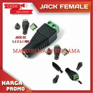 JACK DC FEMALE 5.5X2.1MM FOR POMPA DC CCTV LED STRIP KONEKTOR ADAPTOR