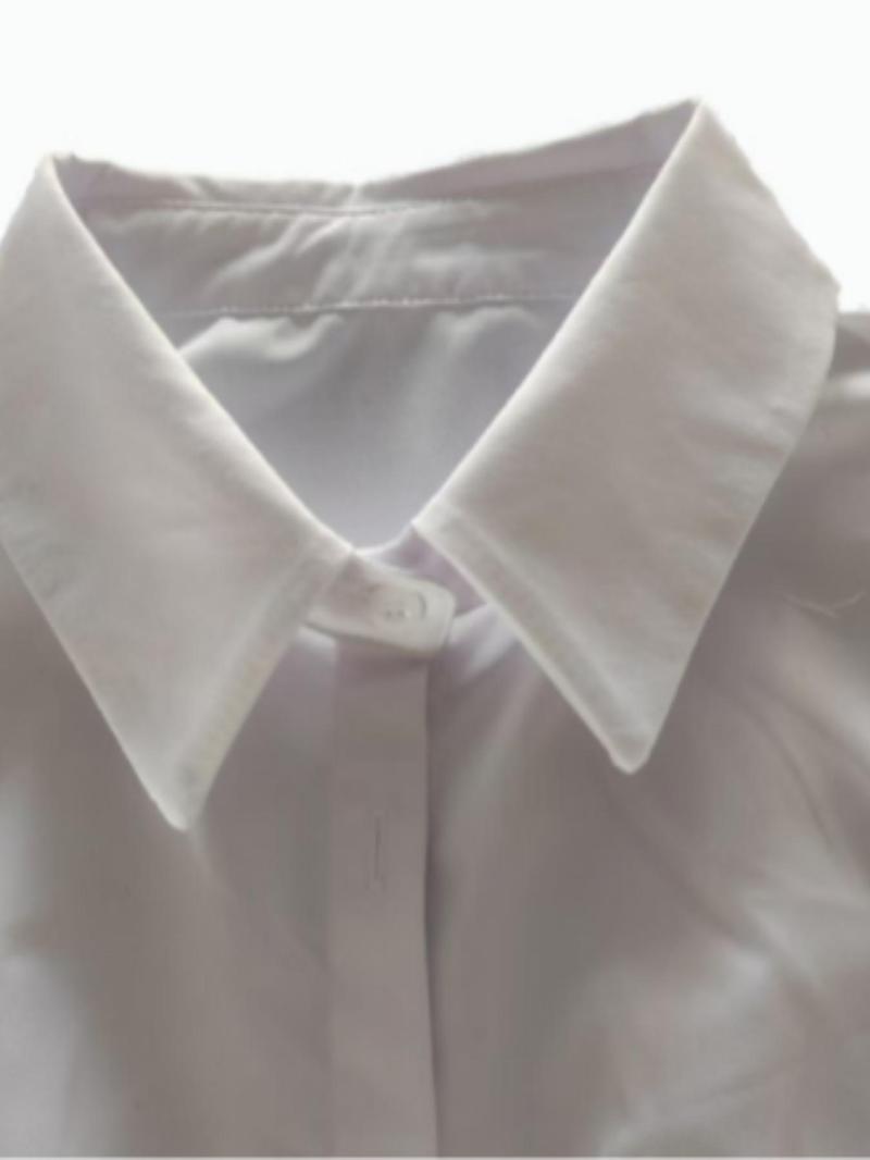 Product Introduction of Women's Plain Shirt, Elegant Casual Button Blouse Top for Daily Wear, Ladies Clothes for All Seasons 4