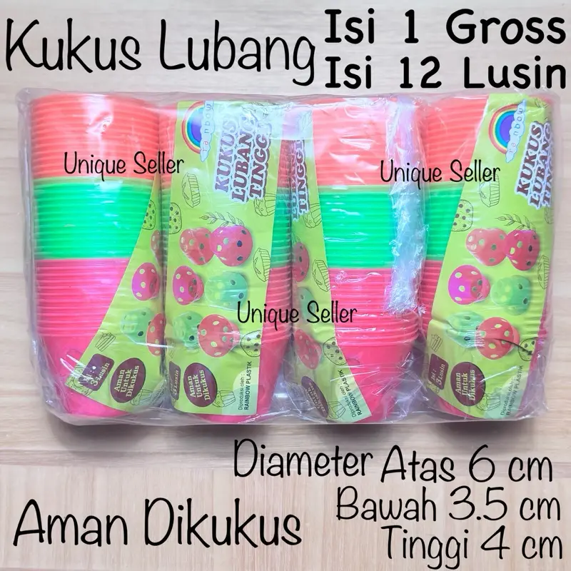 [1gross] Cetakan Kue Kukus Lubang Plastik 6 cm isi 12 lusin / Cetakan Kue Putu Ayu Bolu Kukus Lubang / Cetakan Kue Mangkok Plastik / Cetakan Kue Bolu Kukus Lubang Tinggi Rainbow Plastik