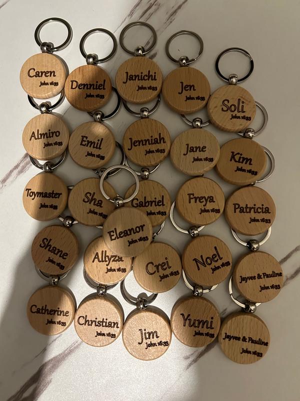 [BULK ORDER] Personalized Wooden Keychain - Laser Engraved Beech ...