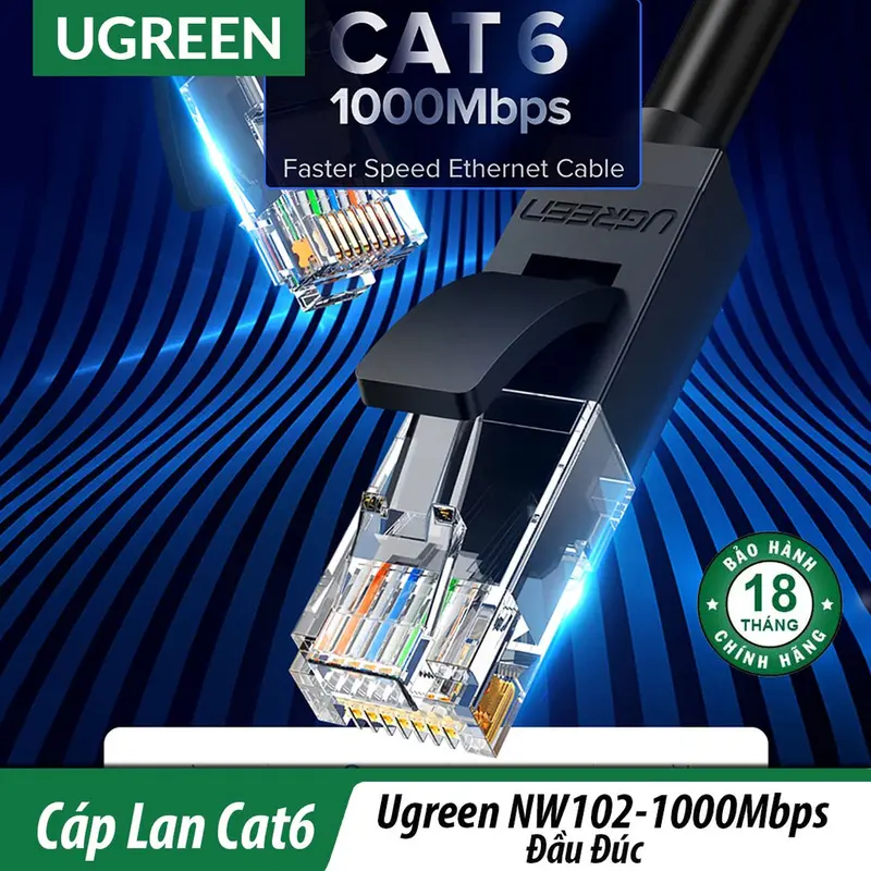 Cáp mạng RJ45 Cat6 Ugreen NW102 60545 20158 20159 20160 20161 20162 (lan 1000Mnps) 8