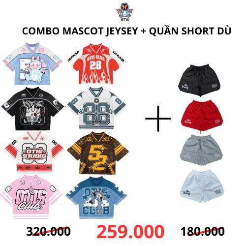 COMBO áo thun Mascot jersey và Quần short dù Otis local brand Otis Club - chất liệu thun mè cotton cổ tim cho nam và nữ Nam Menswear Nam Menswear Jacket Polo