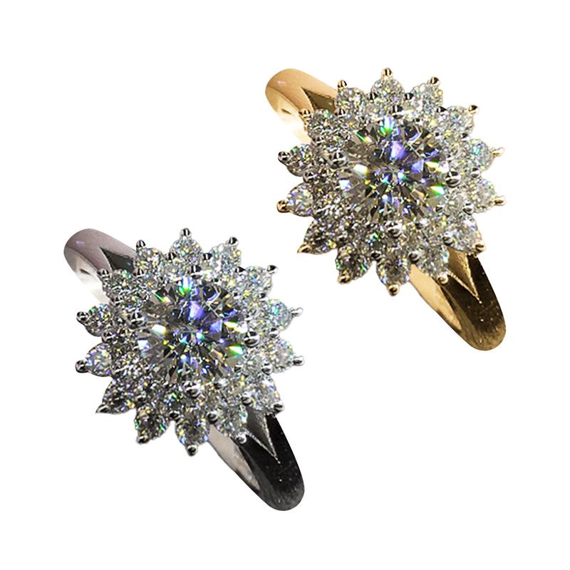 Product Introduction of Exquisite Zircon Sunflower Ring Bling Finger Ring For Women Girl Wedding Engagement Party Jewelry Gift 22