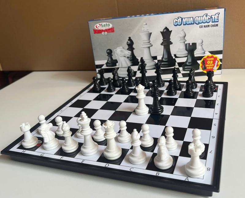  Bộ Cờ Vua Quốc Tế 32 x32cm - Bàn Cờ Vua có Nam Châm Sato  Made in Việt Nam  