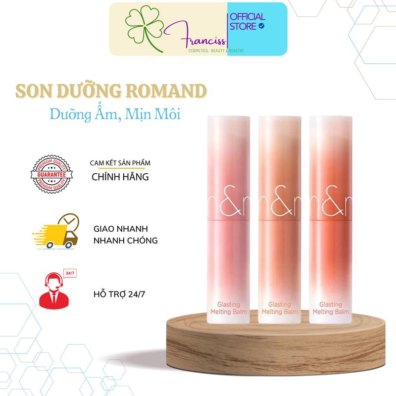 Son Dưỡng Dạng Thỏi Có Màu Thuần Chay Romand Glasting Melting Balm [ 3.5g ]