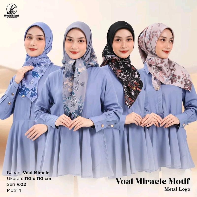 PAKET USAHA HIJAB SEGI EMPAT UMAMA MOTIF 100 RIBU 6 PCS Logo Metal Voal Square Gold Muslim Kerudung Mewah Lembut Nyaman Cantik 4