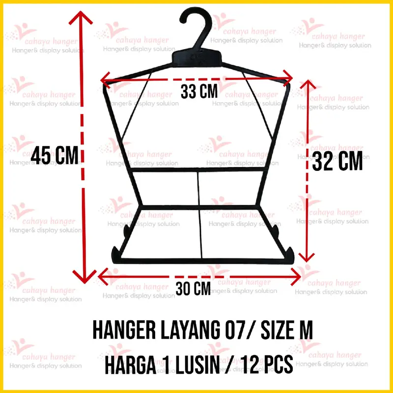 hanger setelan layang M harga lusinan ( 12 pcs) Anak Plastik Putih Gantungan 4
