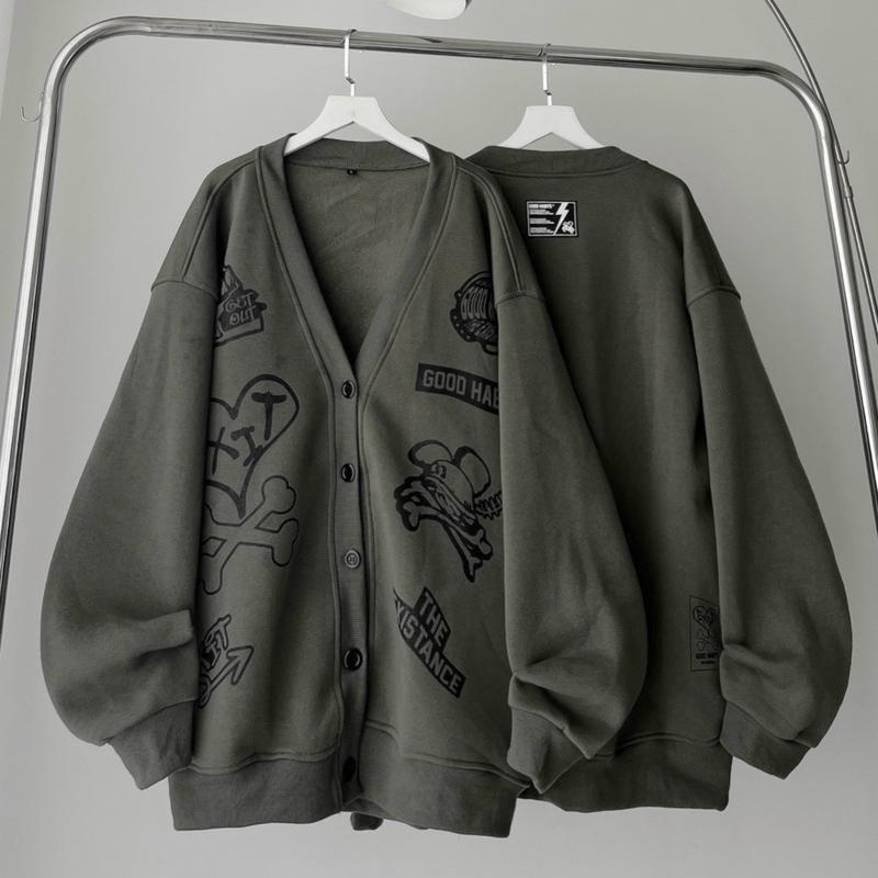 Áo khoác nỉ cardigan GOOD hình in nổi Jacket Menswear 5