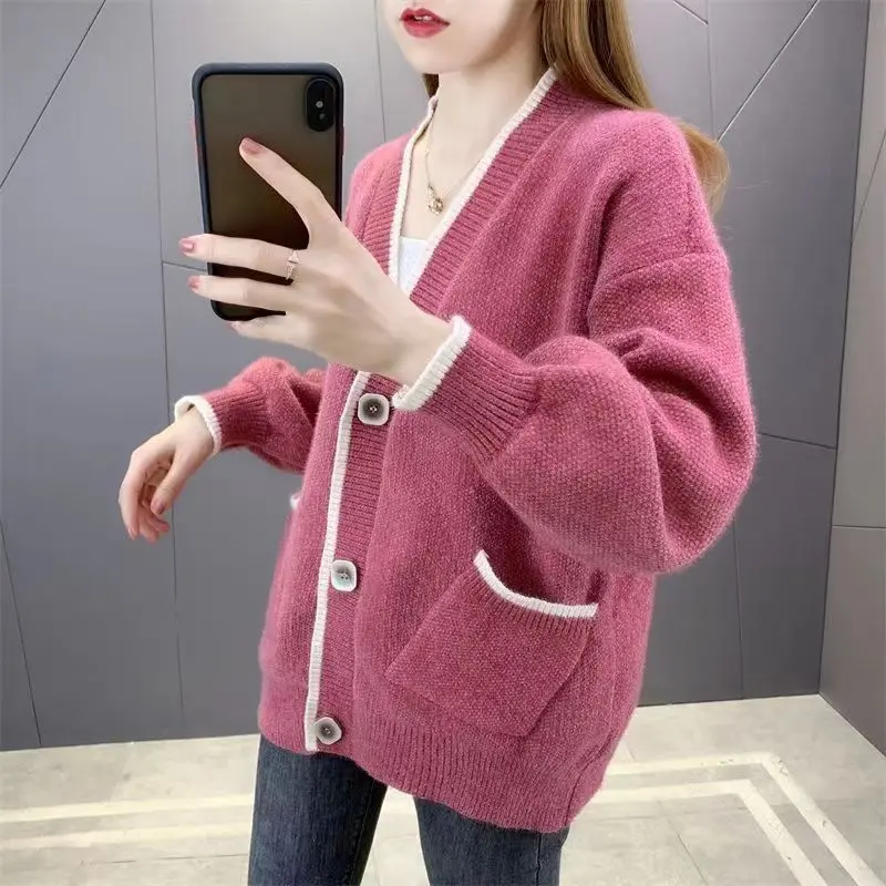 Áo Khoác Len Áo Mặc Bên Ngoài Áo Cardigan Nữ, Dáng Rộng Và Phong Cách Lười Biếng, Hàng Mới Về Mùa Xuân Và Mùa Thu 2024, Đồ Len Dài Tay, Thích Hợp Cho Mùa Đông Women Top
