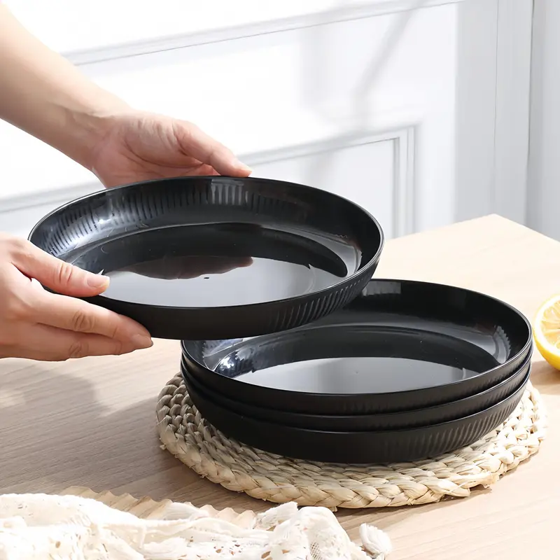 Reusable Tableware Set, 12pcs/set Including Bowl & Cup & Plate, Lightweight Shatterproof Tableware Set for Home & Outdoor Camping 5