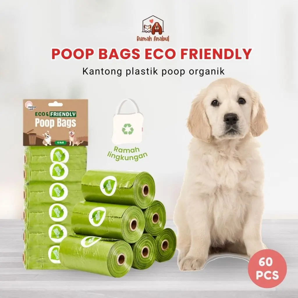 Rumah Anabul Kantong plastik poop isi 6 pcs  - poop bag organik kantong sampah / kantong kotoran anjing kucing pet