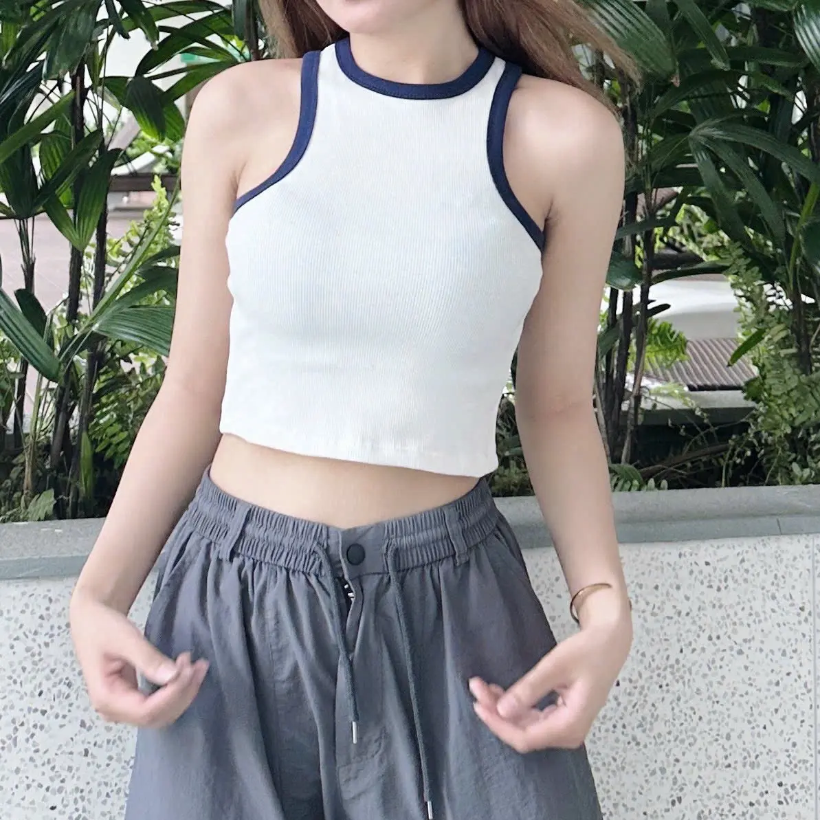 ÁO BA LỖ CROPTOP VIỀN(ảnh thật shop chup)