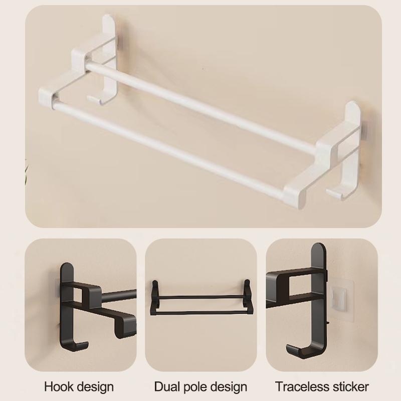 Product Introduction of Towel Holder Wall Mounted Multifunction Fixed Bar Household Slippers Storage Rack Easy Instal 11