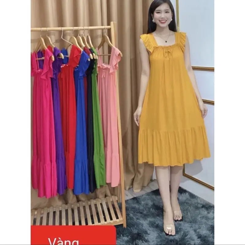 ĐẦM THUN LẠNH CÁNH TIÊN FOM SUÔNG FREESIZE DƯỚI 70KG MỀM MÁT 7
