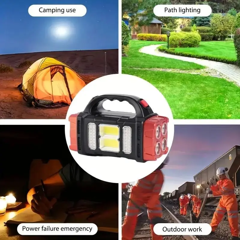 Portable Solar Flashlight, 1 Count Rechargeable Emergency Charging Flashlight, Suitable for Camping, Fishing and Emergency Scenarios 6