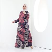 Gambar Orville X Batikid — Gamis Rayon Malaman — Daun Pink dari BATIKID_NEW Kab. Pekalongan 1 Tokopedia