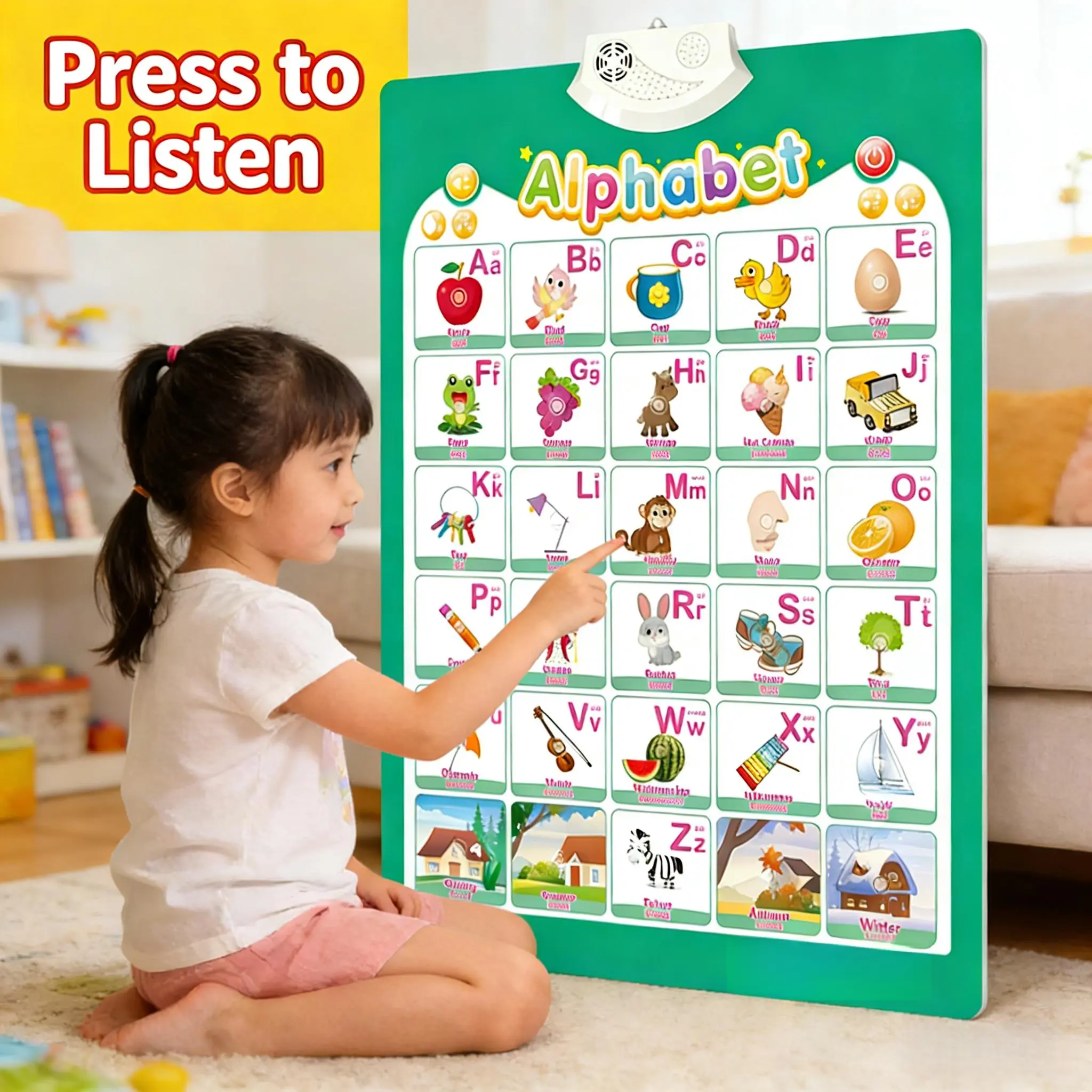 Kids English Audio Wall Chart Pronunciation Learning Toy Sound Wall ...