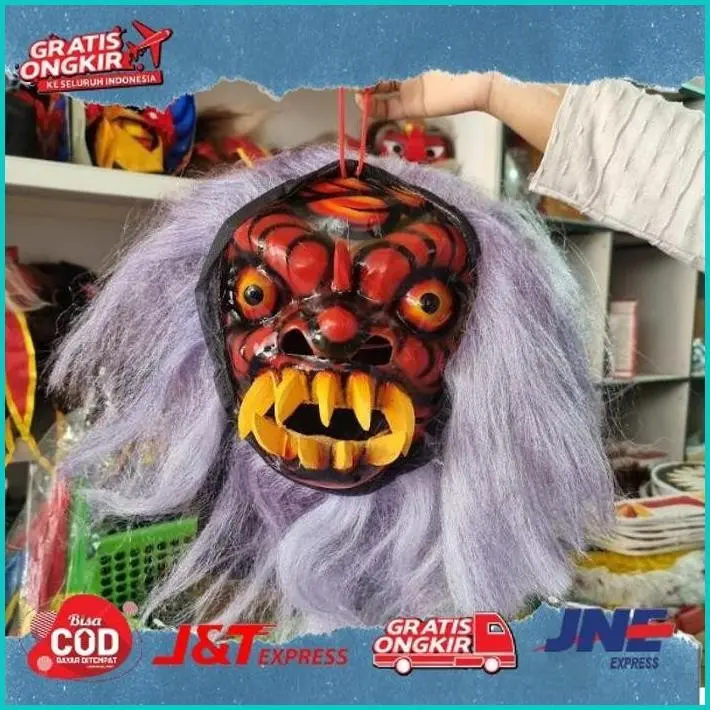Terbaru Topeng Buto Gedruk Mainan Anak / Topeng Gedruk Bahan Mika / Topeng Buto Rampak Jaranan TRK 3
