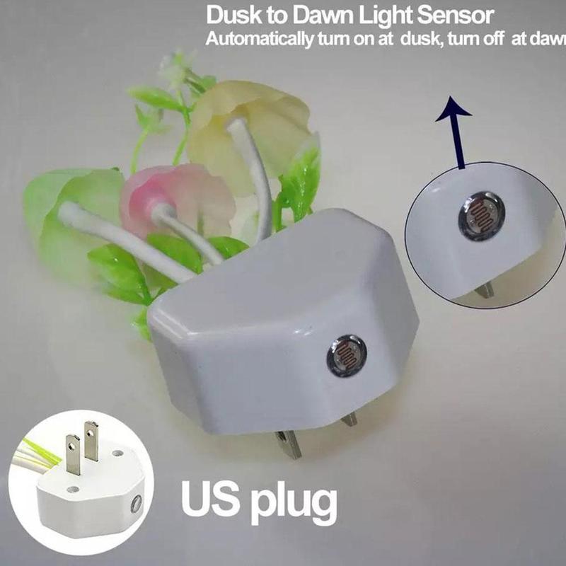 Đèn Ngủ LED, Thiết Kế Nấm Mơ Mộng Điều Khiển Bằng Ánh Sáng, 7 Màu, Đèn Ngủ Cảm Ứng, Có Nguồn Điện EU & US Và 220V, V8I6 3