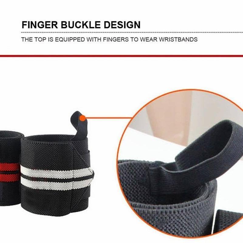 Product Introduction of Finger Buckle Design Sports Wristband, 1 Count  Professional Fitness Wrist Guards for Men & Women, Home Gym Accessories 4