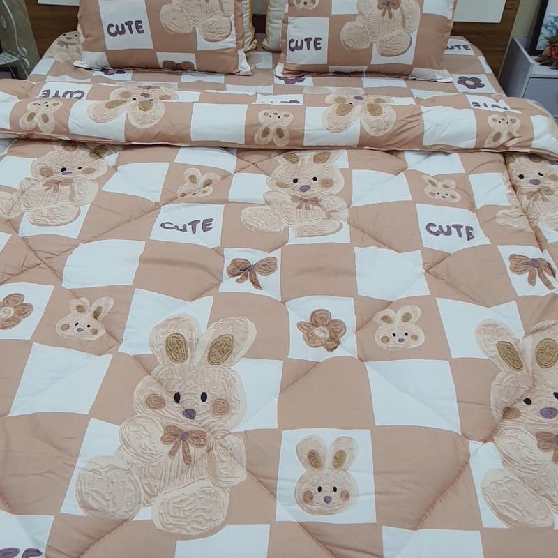  Bộ chăn ga gối thỏ hồng cam mới siêu xinh 