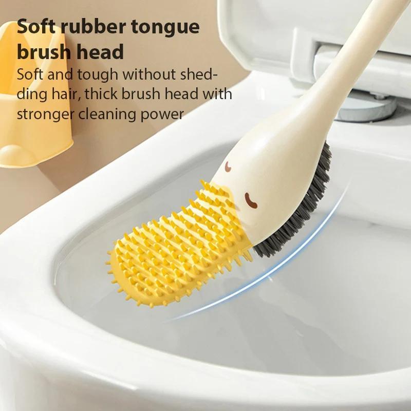 Product Introduction of Toilet Brush Household Cleaning Bathroom Accessories Long Handle Wall Mounted Cartoon Duck Creative Space Saving Toilet Brush 10