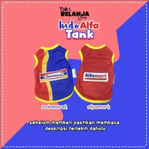 Baju Kucing Bahan Poliester Alfamart Indomaret Tank Series / Baju Kucing anjing kelinci / Size XS-XXL