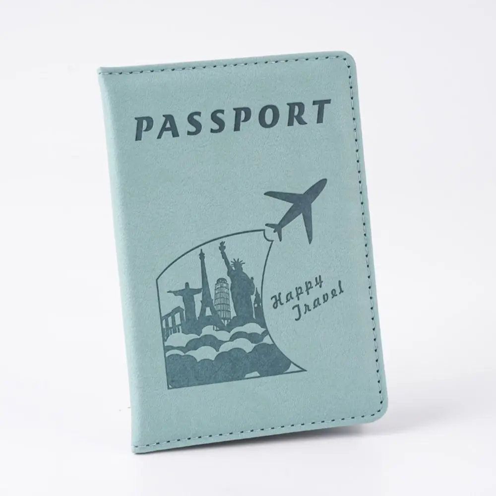Creative PU Leather Passport Cover Multifunctional Portable Document Organizer Printed Passport Clip Women