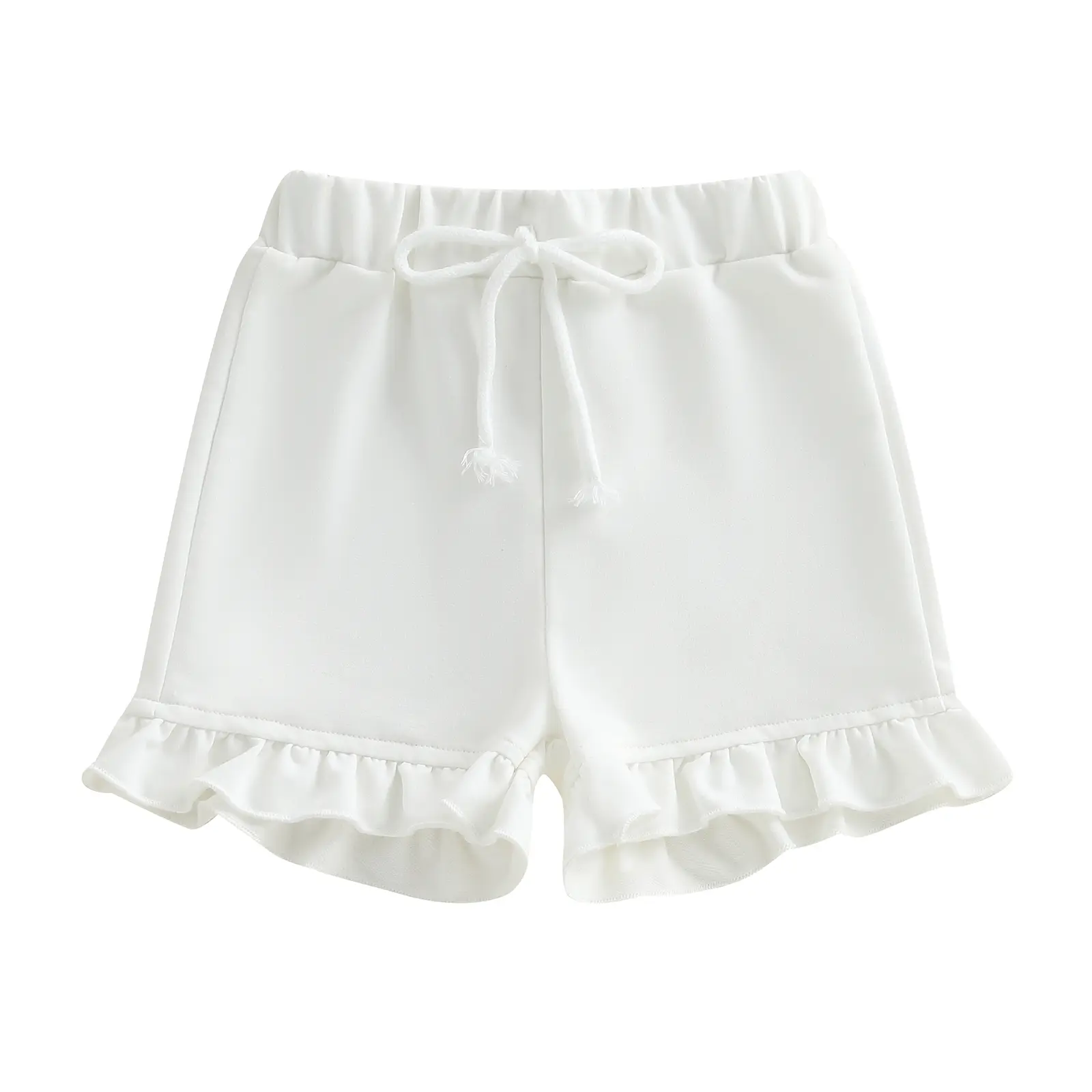 Toddler Girls Shorts, Elegant Elastic Waist Frills Solid Bottoms Summer Shorts for Casual Daily