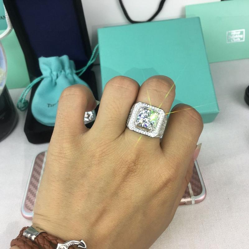 Nhẫn Kim Cương Giả Nam, Nhẫn Kim Cương Đầy Sao, Phong Cách Hip Hop, Kim Cương Toàn Bộ Ổ Đĩa Răng, Vòng Cổ Mỹ, Kim Cương Toàn Bộ Nhân Tạo, Thích Hợp Cho Nam Giới, Cùng Phong Cách Nhẫn 1