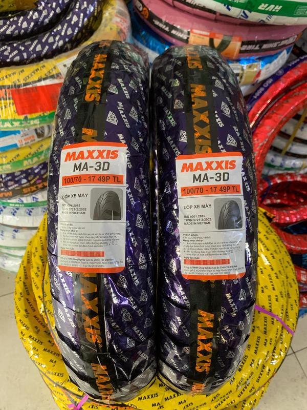 Vỏ lốp Maxxis 100/70-17 lắp cho xe EXCITER 135 5 số, WINNER, EXCITER 150,155 hạ size. Vỏ không ruột