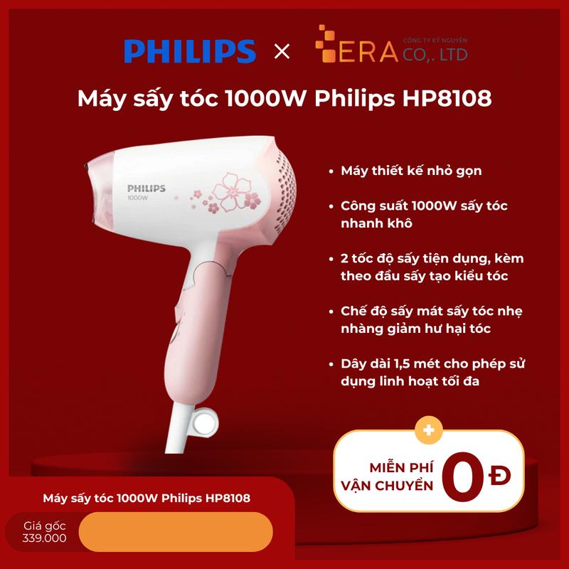 Máy Sấy Tóc Philips HP8108/00 1000W - Hàng Chính Hãng