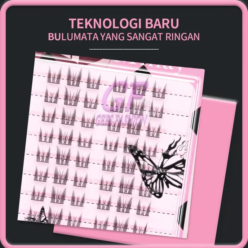MILAI A07  Peri Kucing10 Baris Bulu Mata Palsu  Berkualitas Tinggi + Lem Ekstensi Bulu Mata buluma  tapal 4