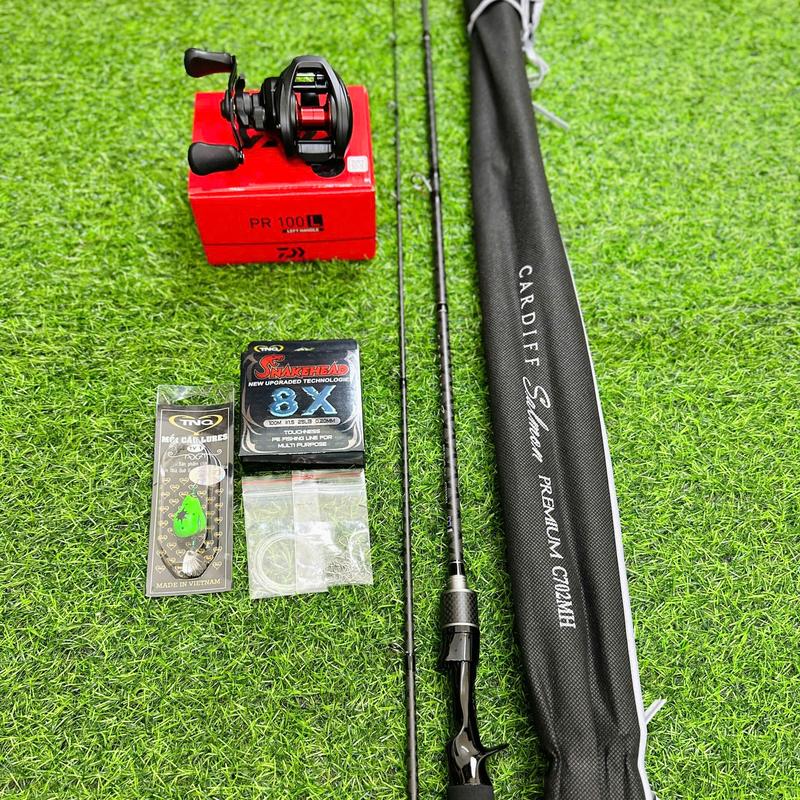 [Tặng Dù+ Mồi+ Khóa+leader] Combo Câu Lure Ngang Cần JB2 2m1 và Máy Pr100 - Câu Lure cơ bản cho Người mới chơi - Câu cá Đi câu - Bắt Cá - Fishing
