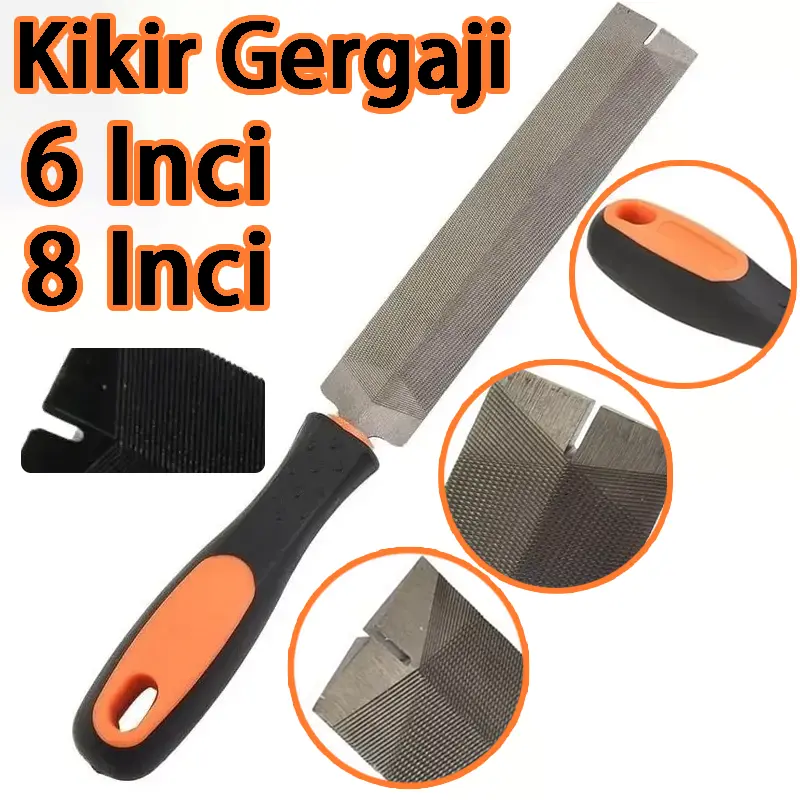 Kikir Gergaji 6 Inch/8 Inch Pemangkas Kikir Baja Alat Tangan Tukang Kayu Efektif