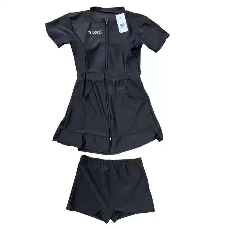 Baju Renang Wanita, Baju Renang Sehelai, Set 2 Keping, Sesuai untuk Wanita dengan berat 40-73kg, dengan Poket 2258, Baju Renang 8