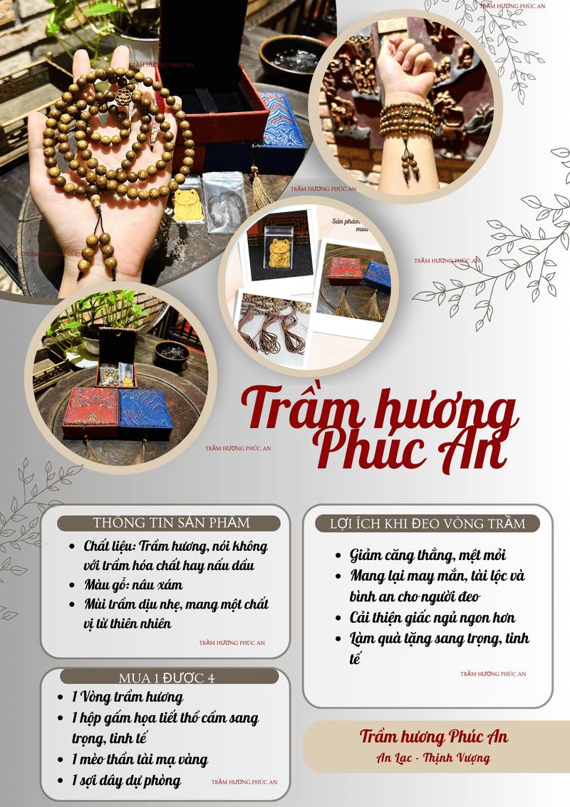 Product Introduction of Vòng tay trầm hương chuỗi tràng 108 hạt trầm tốc mix hoa sen [Tặng kèm hộp gấm, mèo thần tài, dây dự phòng] 27